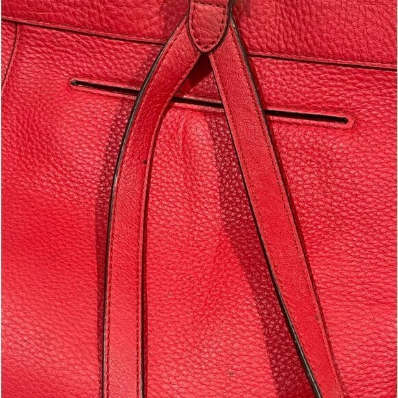 Authentic Michael Kors Rhea Medium Backpack Purse Red - Picture 5 of 11